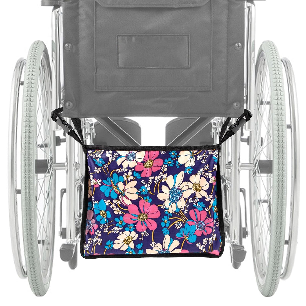 Catheter Bag Covers for Wheelchairs Wheelchair Under Basket for Infusion Bag Urine Urainage Bag Holder A Dignified of Wheelchair Storage Bag Wheelchair Urine Bag Holder (Print)