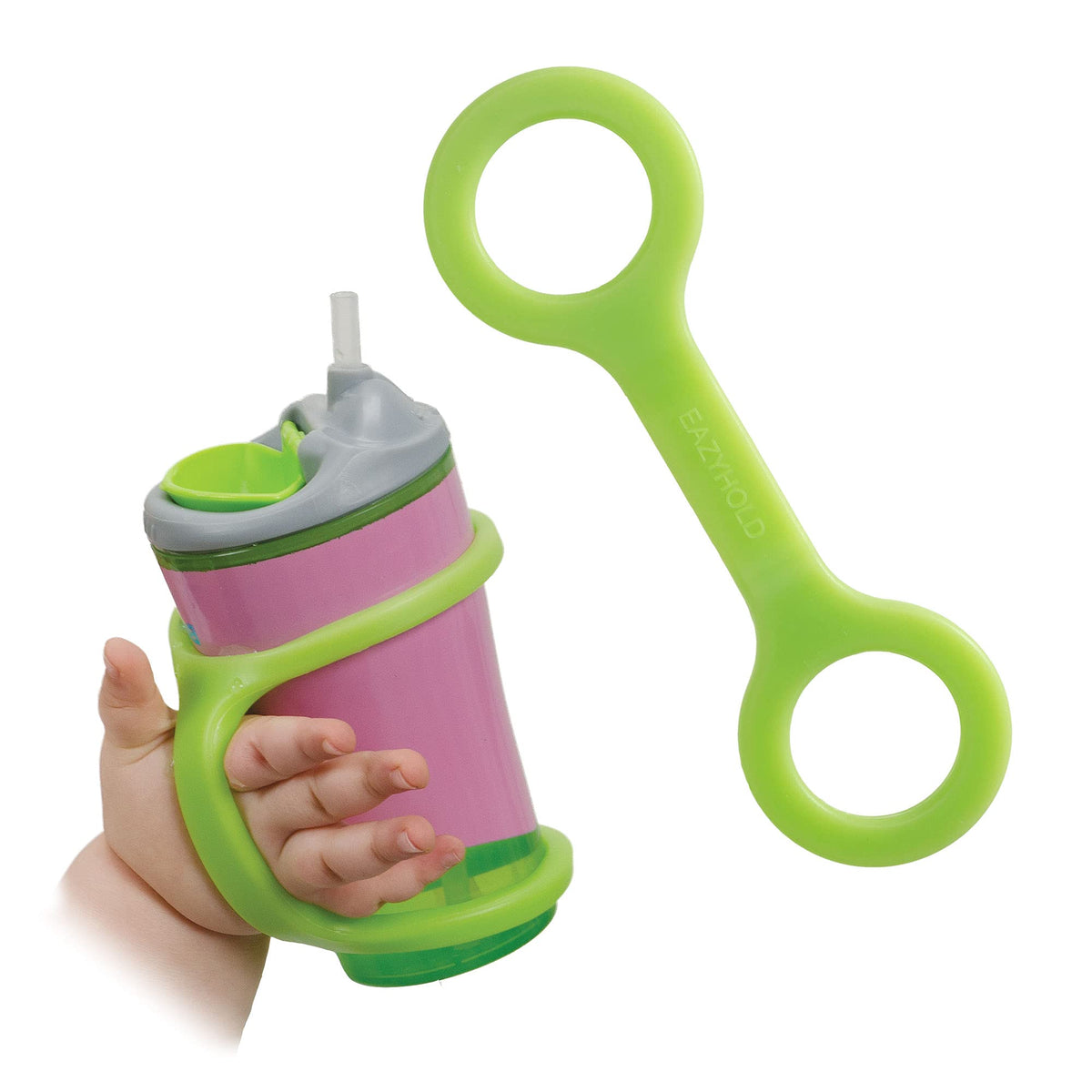 EazyHold Easy Grip Baby Sippy Cup Holder 360 Transition Trainer Cup Alternative Infant Child Silicone Pediatric Adaptive Aid Band for Limited Hand Mobility Cerebral Palsy - One Piece