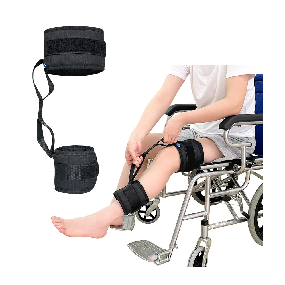 Leg Lifter for After Knee Surgery Thigh Lifter Strap Hip Replacement Recovery Aids Kit Stroke Rehab Bed Bed Pull Up Assist Band Wheelchair Transfer Equipment for Elderly Handicap (L Size/One Piece)