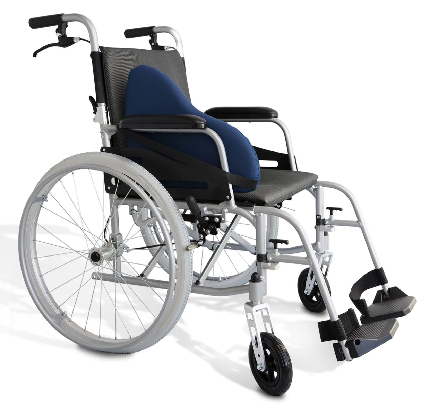 NYOrtho Wheelchair Lateral Support - L-Shape Padded Lateral Support Cushion with High-Performance Stretch Fabric Cover and Reversible Elastic Bands - Contoured Wheelchair Cushion for Better Posture