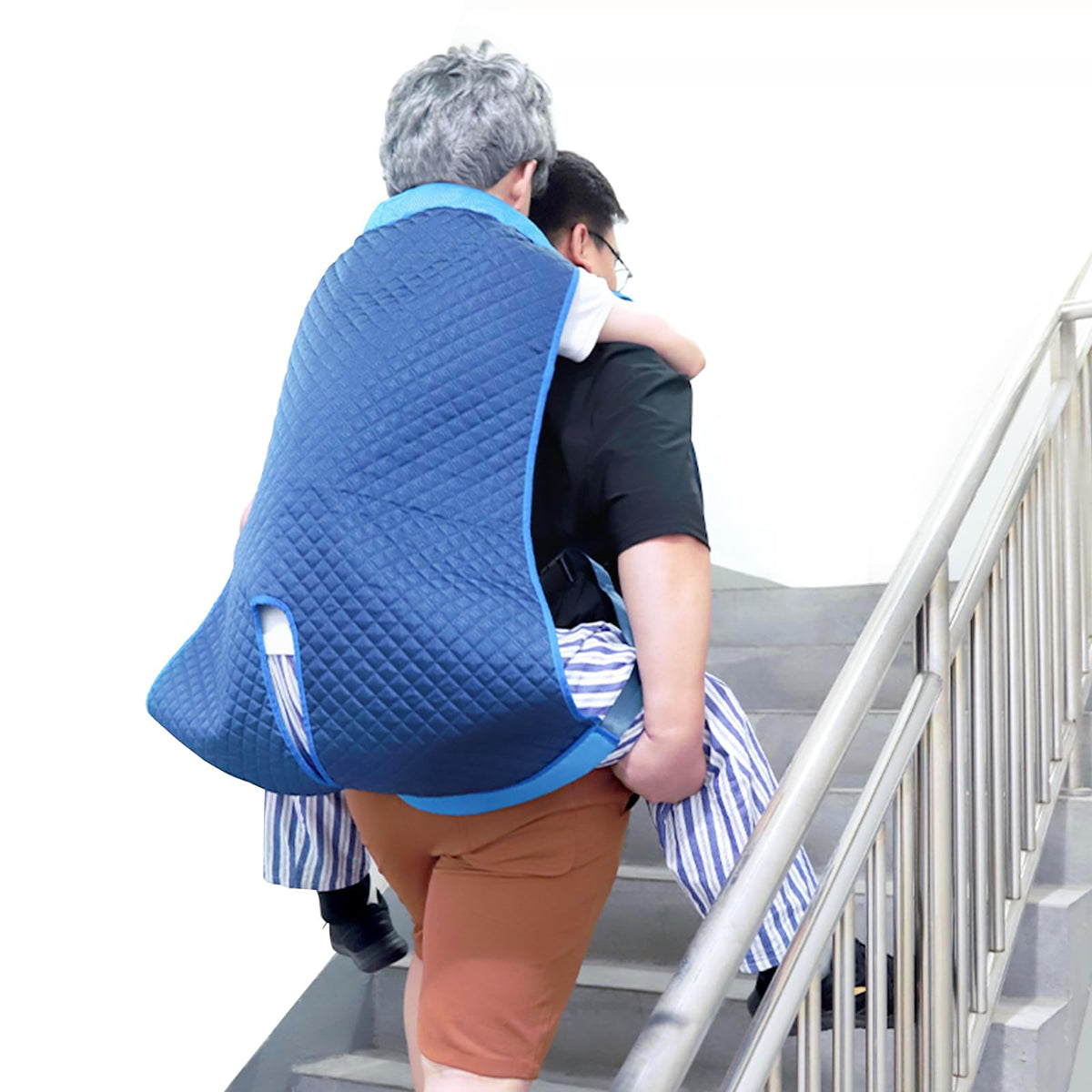 Lift Sling - Transfer Blanket Carrier Belt for Transferring Up Down Stairs - Wheelchair Lift with Commode Opening for Seniors Bedridden Safety Shifting Aids - Move to Bed Chair or Car