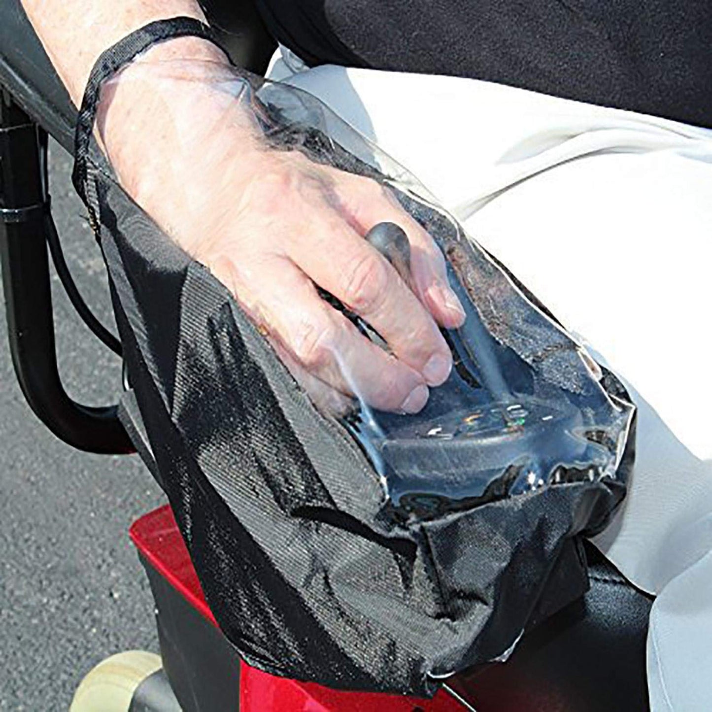 Power Wheelchair Joystick Protector Cover Waterproof Electric Wheelchair Arm Joystick Cover Wheelchair Control Protector Covers with Adjustable Strap(Black)