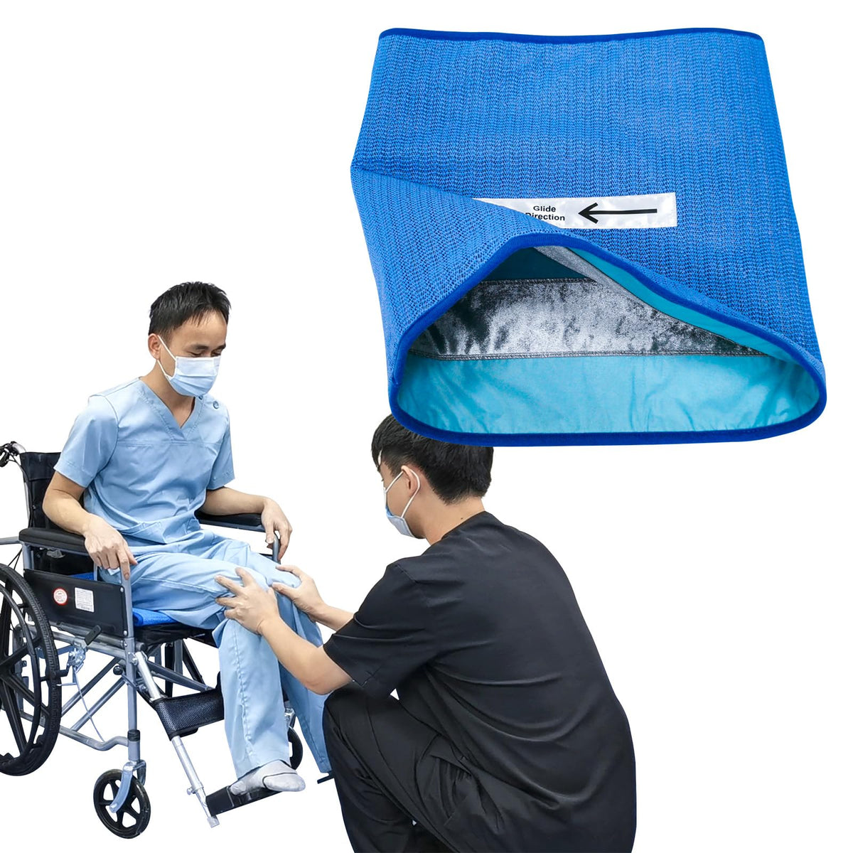 Ehucon Non-Slip One Direction Tubular Seat Cushion Fall Prevention One Way Glide Pad for Elderly in Wheelchair Size 17"x17"