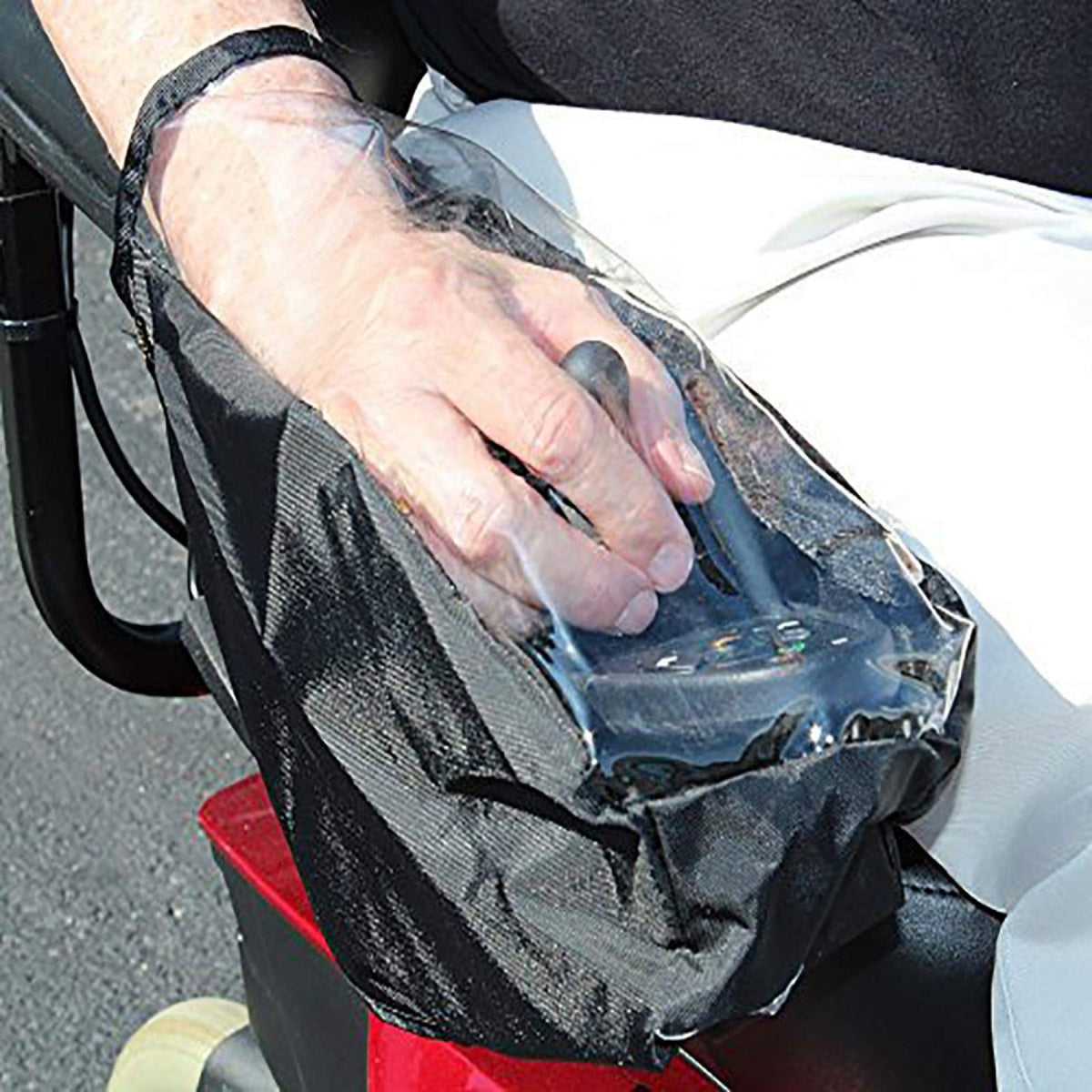 Power Wheelchair Joystick Protector Cover Waterproof Electric Wheelchair Arm Joystick Cover Wheelchair Control Protector Covers with Adjustable Strap(Black)