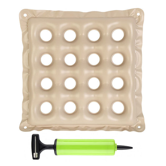 Inflatable Seat Cushions for Pressure Relief Wheelchair Air Cushion for Bed Sore Comfortable Waffle Pads，Cream 17x17inch