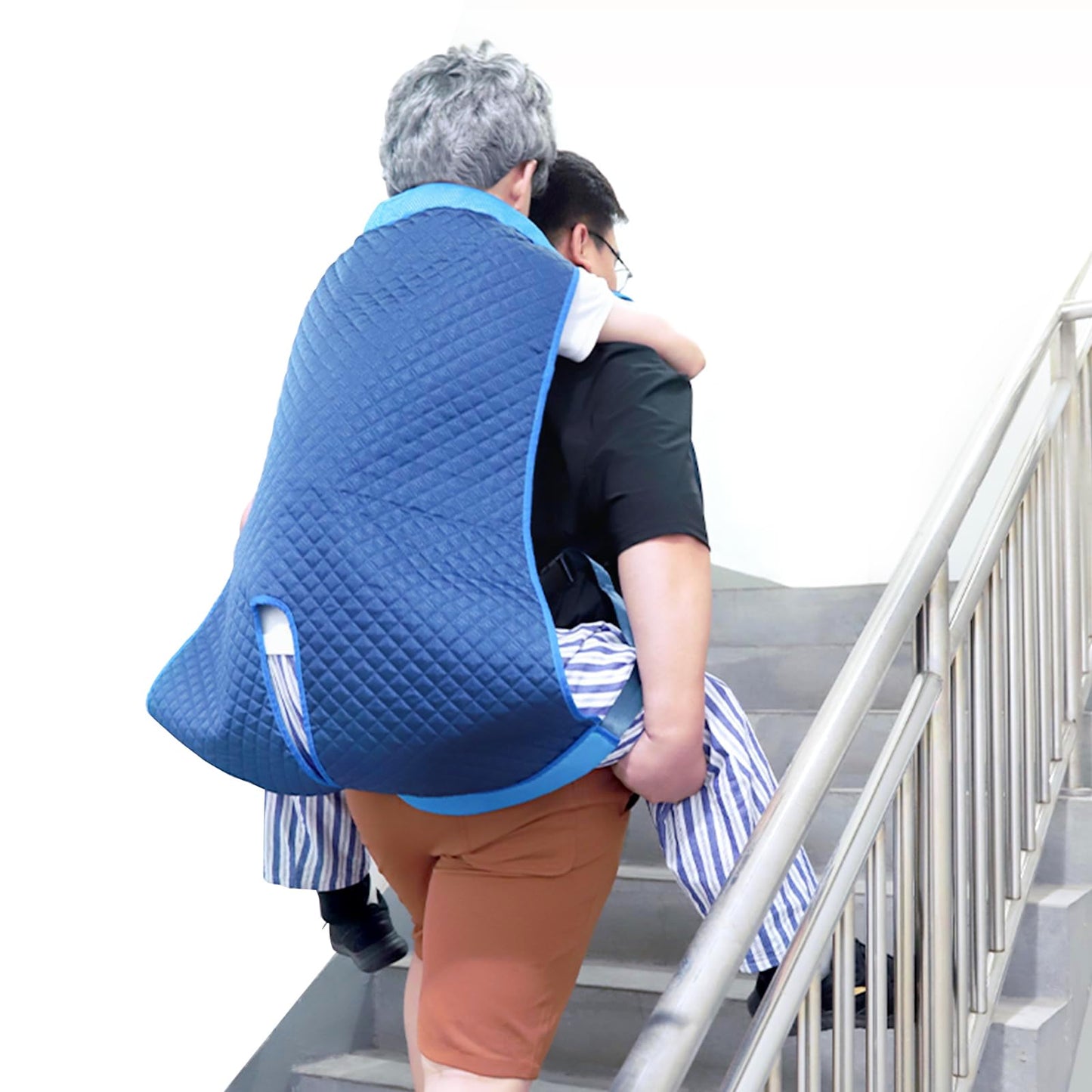 Lift Sling - Transfer Blanket Carrier Belt for Transferring Up Down Stairs - Wheelchair Lift with Commode Opening for Seniors Bedridden Safety Shifting Aids - Move to Bed Chair or Car