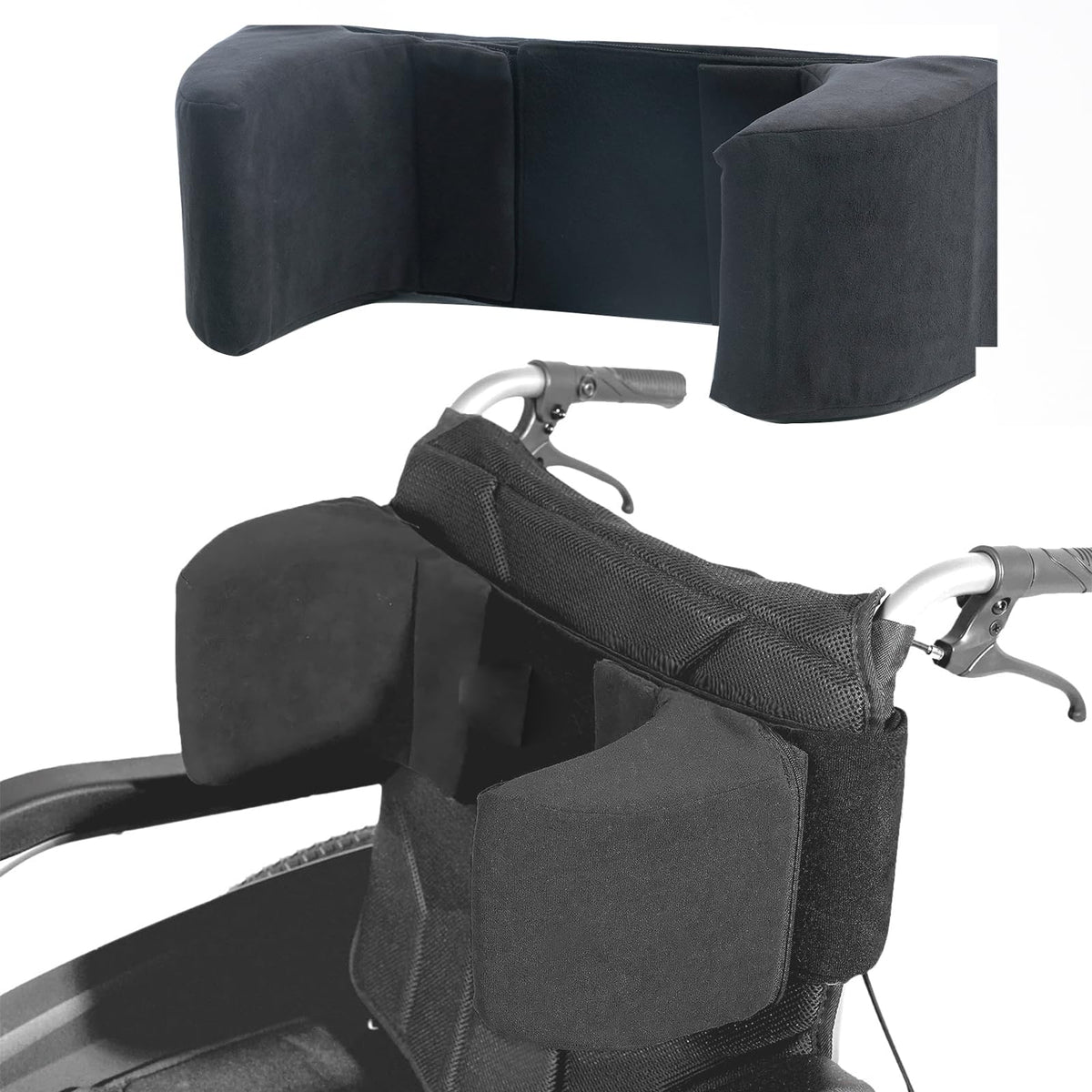 SGTMATCY Lateral Support for Wheelchair Lateral Support Cushion with Adjustable Side Panels for WheelchairsWheelchair Stabilizer Attachment Chair Side PadsLateral Foam Wedge for Elderly (Black)