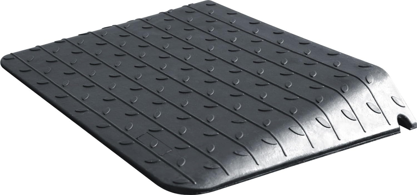 OranLite Rubber Threshold Ramp Anti-Slip Textured Surface Rubber Curb Ramp for Wheelchair and Scooter Black Wheelchair Ramp Doorway Rated 18000Lbs Load Capacity (4.0" Rise)