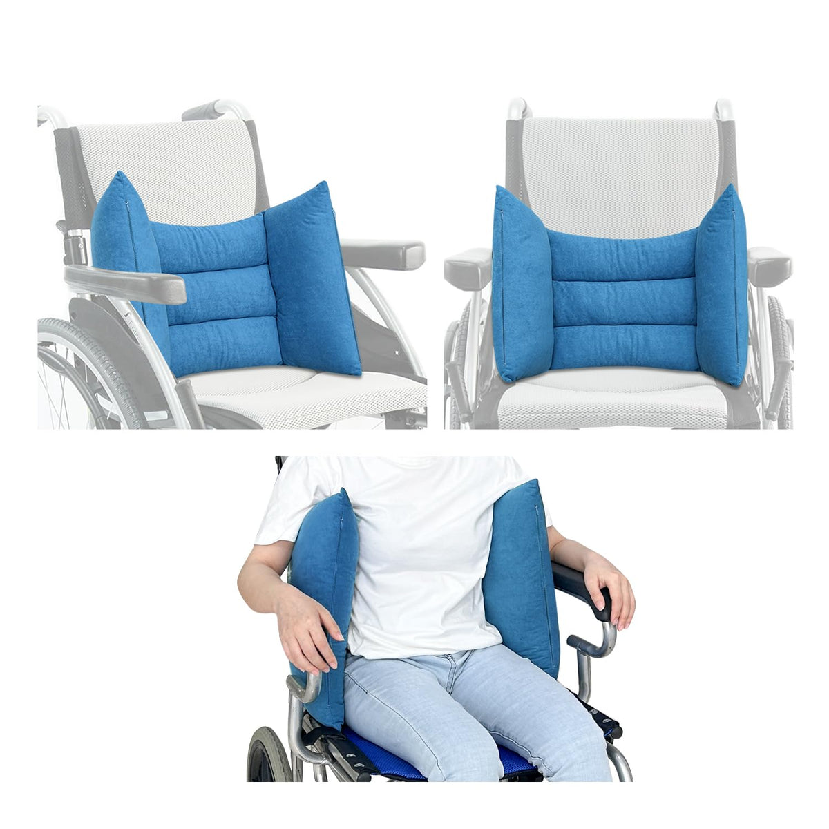 KAVIL Lateral Support for Wheelchair Back Support Cushion for Pressure Relief Folding Pads Improving Better Posture Sitting Assist Wedge for Elderly Disabled Stroke Patients in Recliner Wheelchair